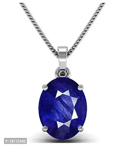 BL Fedput 9.25 Ratti 8.41 Carat A+ Quality Blue Sapphire Neelam Gemstone Pendant for Men and Women's