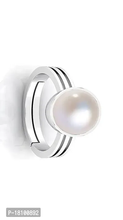 BL Fedput South Sea Pearl 9.00 Ratti 8.00 Carat Natural Pearl Gemstone Original Certified Moti Adjustable Astrological panchhdhaatu/Ashtadhatu Silver Ring for Men and Women-thumb2