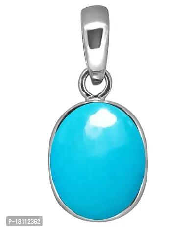 BL Fedput 9.25 Ratti 8.47 Carat A+ Quality Turquoise Firoja Gemstone Pendant for Men and Women's