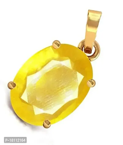 BL Fedput 9.25 Ratti 8.41 Carat A+ Quality Yellow Sapphire Pukhraj Gemstone Pendant for Men and Women's-thumb2