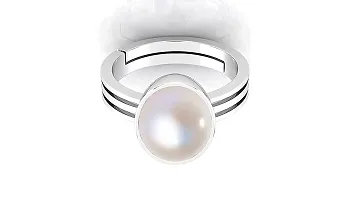 BL Fedput South Sea Pearl 9.00 Ratti 8.00 Carat Natural Pearl Gemstone Original Certified Moti Adjustable Astrological panchhdhaatu/Ashtadhatu Silver Ring for Men and Women-thumb2