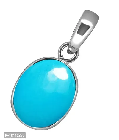 BL Fedput 9.25 Ratti 8.47 Carat A+ Quality Turquoise Firoja Gemstone Pendant for Men and Women's-thumb2