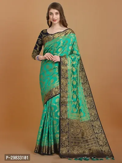 Stylish Cotton Silk Woven Saree with Blouse Piece