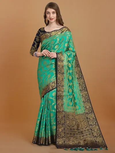 Banarasi Silk Sarees With Separate Blouse Piece 