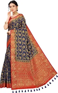 Stylish Cotton Silk Woven Saree with Blouse Piece-thumb4