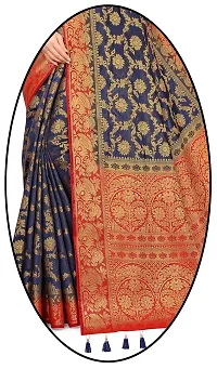 Stylish Cotton Silk Woven Saree with Blouse Piece-thumb1