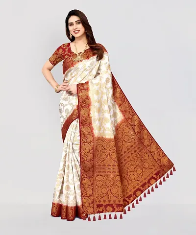 Stylish Silk Woven Saree with Blouse Piece