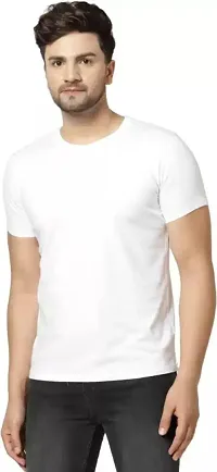 Brand Look New Stylish White color Round neck half sleeve t-shirt for Men