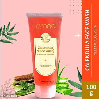 Omeo Calendula Face Wash - 100gm with Natural Extracts of Calendula, Aloe Vera  Neem for Oily Skin, Anti Acne and Daily Gentle Wash for Men  Women (100 gm)-thumb0