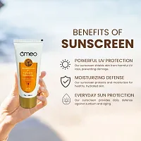 Omeo Sunscreen with Sandalwood, Turmeric, Papaya  Licorice Extract - 50g | SPF 50, PA++++, Lightweight, No White Cast, Non Sticky  Protects  Repairs-thumb2