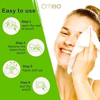 Omeo Aloe Vera Wet Wipes - 25N Each (Pack of 2) | Wet Wipes for Face with Aloe Vera Extract, Mint Oil  Vitamin E-thumb2