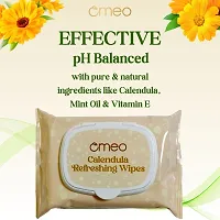 Omeo Calendula Wet Wipes - 25N Each (Pack of 2) | Wet Wipes for Face with Calendula Extract, Mint Oil  Vitamin E-thumb2