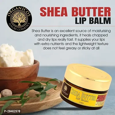 Organicos Herbal Shea Butter Lip Balm For Women 100% Beewax for Moisturizing Lip Care | Long Lasting Hydrating Soothing Dry Lip Repair Treatment Lightly Fragranced Cruelty Free with Almond Oil 15 gm-thumb2