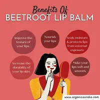 Organicos Herbal Beet Root Lip Balm For Women 100% Beewax for Moisturizing Lip Care | Long Lasting Hydrating Soothing Dry Lip Repair Treatment Lightly Fragranced Cruelty Free with Almond Oil 15 gm-thumb2