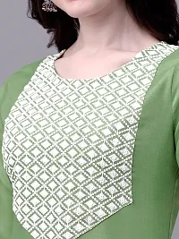 PARNAVI Chiken Embroidery Straight Cotton Kurti (XX-Large, Green)-thumb4