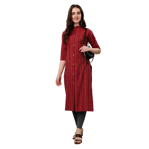 PARNAVI Striped Straight Office wear Kurta for Women