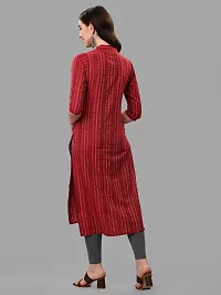 PARNAVI Cotton Striped Straight Office wear Kurta for Women Red-thumb3