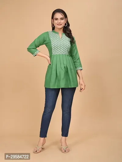 Cotton Embroidery Fit  Flare Tunic for Women