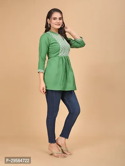 Cotton Embroidery Fit  Flare Tunic for Women-thumb2