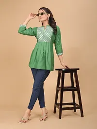 Cotton Embroidery Fit  Flare Tunic for Women-thumb3