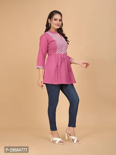 Cotton Embroidery Fit  Flare Tunic for Women-thumb2