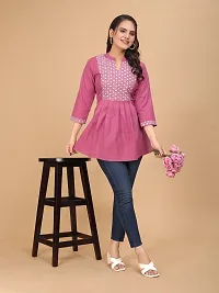 Cotton Embroidery Fit  Flare Tunic for Women-thumb2