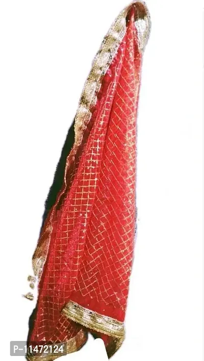 Women Designer Net Dupatta With Gotta Work&nbsp;-thumb0