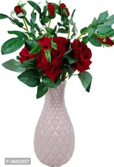 Artificial Rose Flower Bunch Without Pot For Home Decor-thumb0