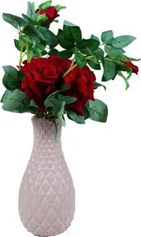 Artificial Rose Flower Bunch Without Pot For Home Decor-thumb1