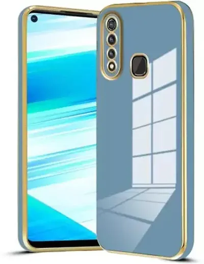 RKONLINESALE Latest 6D Chrome Back Cover For Vivo Y19 Mobile Cover (Blue)