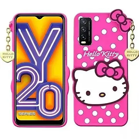 RKONLINESALE Latest Hello Kitty Back Cover For Vivo Y20 Mobile Cover (Pink)