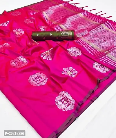 Banarsi Lichi Silk Weaving Jecard Saree With Beautiful Wiaving Blouse