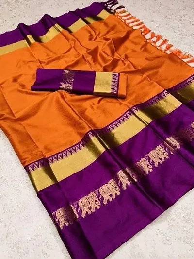 Stunning Banarasi Silk Zari Weaving Regular Saree With Blouse Piece For Women