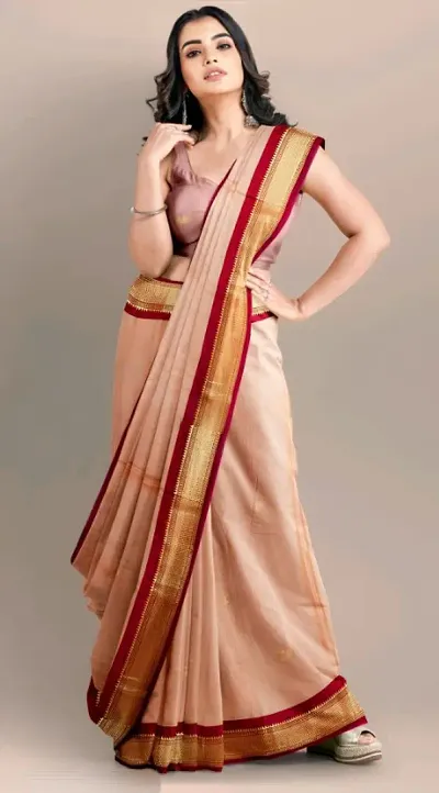Paithani Cotton Silk Woven Design Sarees with Blouse piece