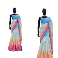 Rani Inspired Georgette Multicolor Printed Saree with Blouse Piece-thumb1
