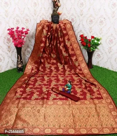 Beautiful Cotton Silk Saree with Blouse piece for Women-thumb0