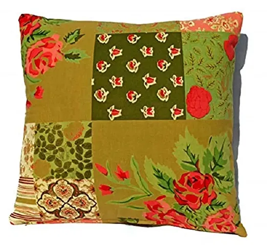 Stylish Green Cotton Blend Pillow Cushion Covers