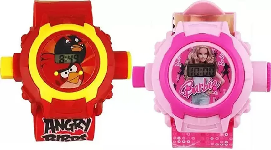 AngryBird and Barbie Character Kids Watch Combo