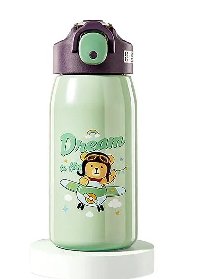 FunBlast Insulated Water Bottle for Kids ? Cartoon Design Hot and Cold Water Bottle for Kids - Double Walled Vacuum Insulated Stainless Steel Bottle, Thermos Flask with Straw ? 530 ML