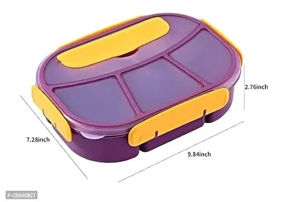 Durable Stainless Steel Leak Proof Reusable 2 In 1 Spoon And Fork Lunch Box For Boys And Girls-thumb0