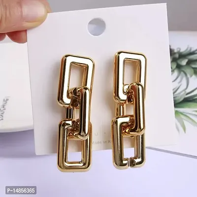 Gold Plated Alloy Korean Earrings For Women  Girls-thumb0