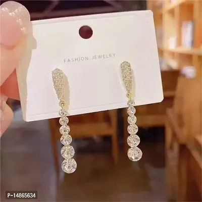 Korean Gold Plated Rhinestone Drope Korean Earrings For Women  Girls