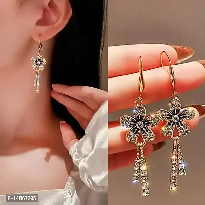 Gold Plated Alloy Korean Earrings For Women  Girls