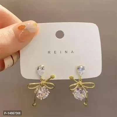 Gold Plated Alloy Korean Earrings For Women  Girls