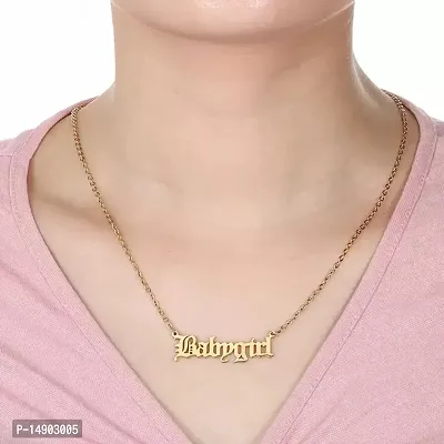 Single Layered Babygirl Word Pendant Necklace