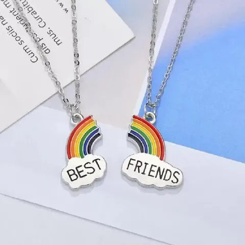 Young  Forever Rakhi Gift Friendship Day Gifts Special BFF Necklace for 2 Best Friend Necklace for Women Couple Gift for 2 Matching Heart Best Friends Forever Pendant for Women Friendship Necklace for girls