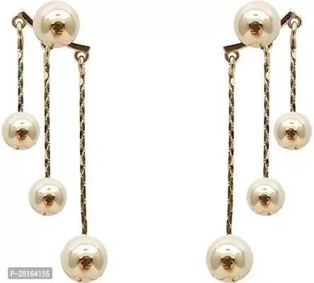 Korean Design Vintage Metallic Ball Chain Drop Earrings-thumb2