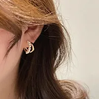 Cross C-shaped Pearl Stud Earrings for women-thumb2