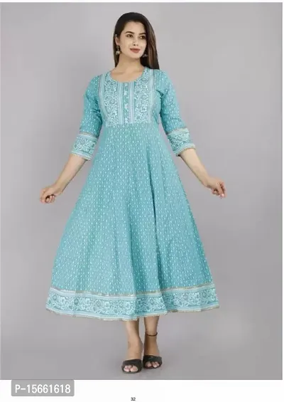 Beautiful Blue Embroidered Cotton Kurta-thumb0