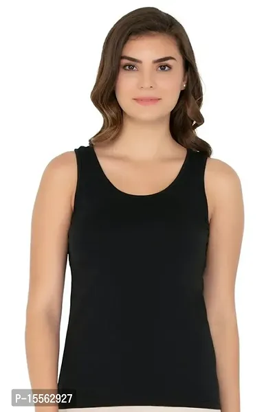 Stylish Camisole Slip For Womens  Girls With Adjustable Strap Camisole  Black-thumb0